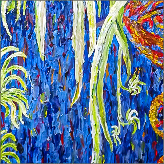 A detail of CLOROPHYTUMCOSMOS, a painting by GAMMArt