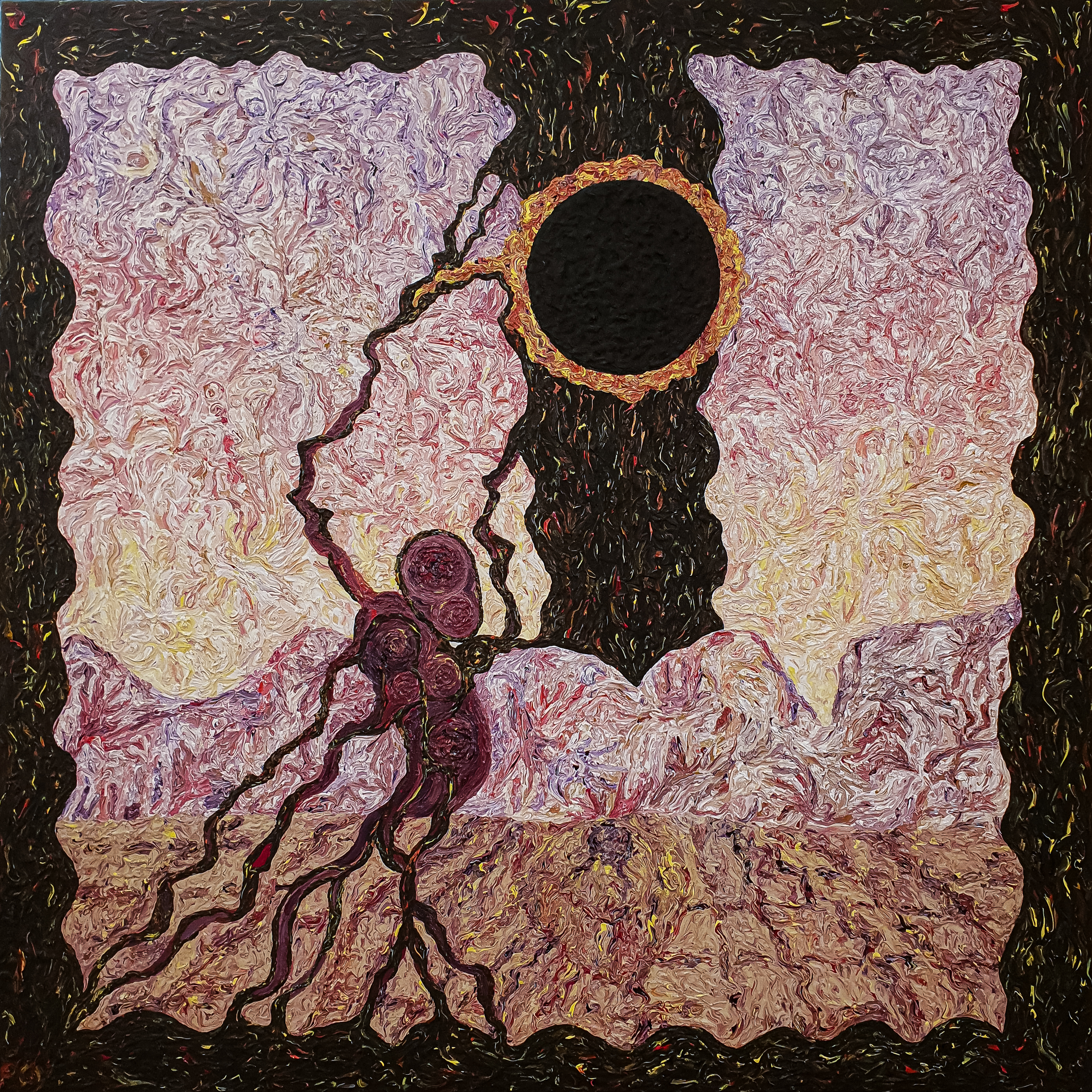 Acrylic painting on canvas, titled INCANTATION