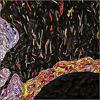 A detail of INCANTATION, a painting by GAMMArt