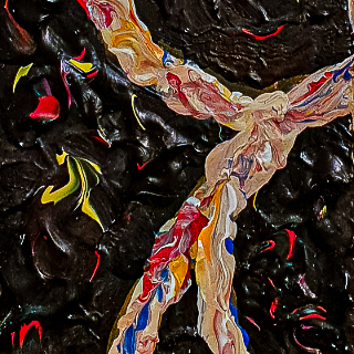 A detail of OCULIMARGARITA, a painting by GAMMArt