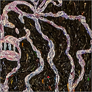 A detail of SUSPRIORUM, a painting by GAMMArt