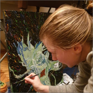 Illustration with a painting detail